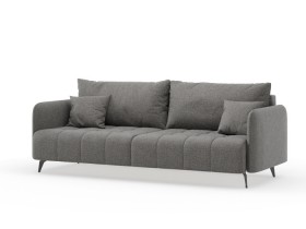 Валериан диван трёхместный прямой Стальной, ткань RICO FLEX 9292 в Бородино - borodino.katalogmebeli.com | фото 1