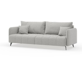 Валериан диван трёхместный прямой Светло-серый, ткань RICO FLEX 108 в Бородино - borodino.katalogmebeli.com | фото